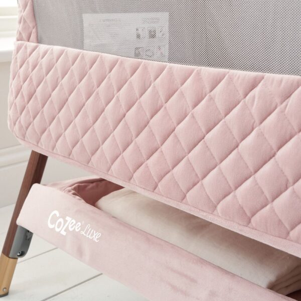 Tutti Bambini CoZee Luxe beebihäll voodi kõrvale, Walnut-Blush - Image 9