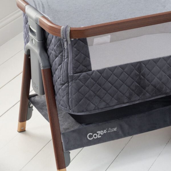 Tutti Bambini CoZee Luxe beebihäll voodi kõrvale, Walnut-Slate — изображение 9