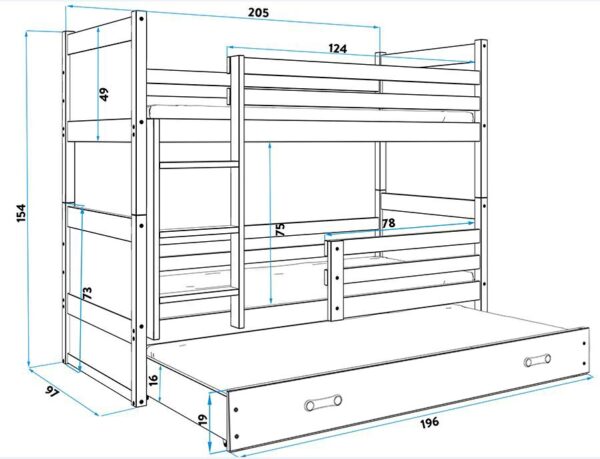 Narivoodi komplekt Rico 3L 90x200 lakk - Image 5