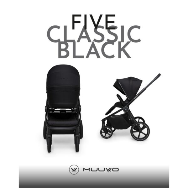 Muuvo Five jalutuskäru 2in1, Classic Black - Image 2