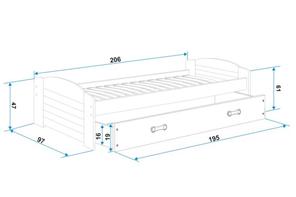 Lastevoodi LILI 90x200 grafiit — изображение 3