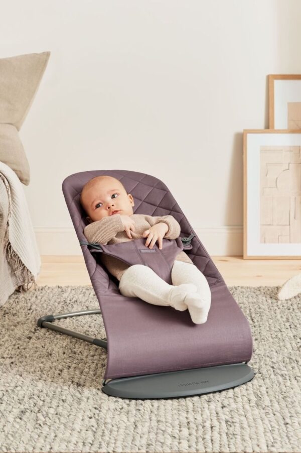 Babybjörn Bouncer Bliss lamamistool, Dark Purple Cotton — изображение 2