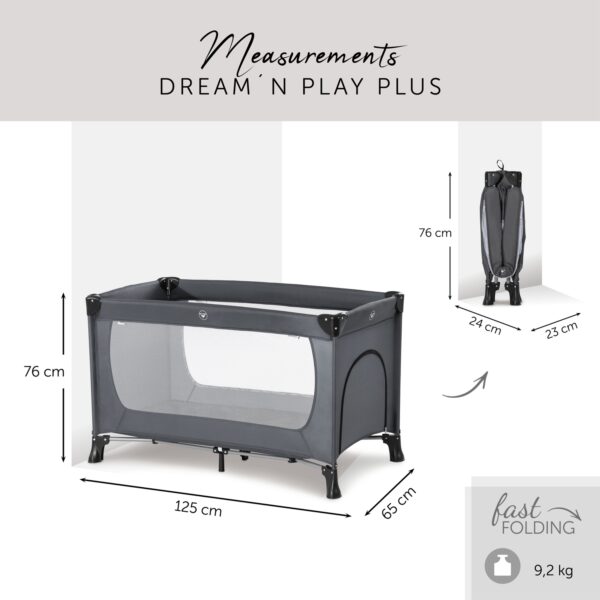 Hauck reisivoodi Dream N Play Plus, Grey — изображение 11