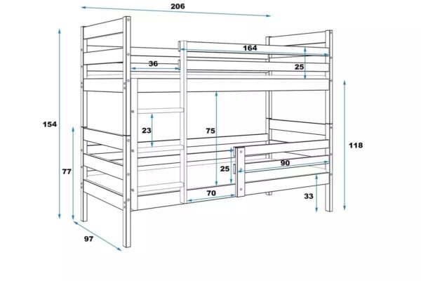 Narivoodi Eryk 90x200 valge-64202