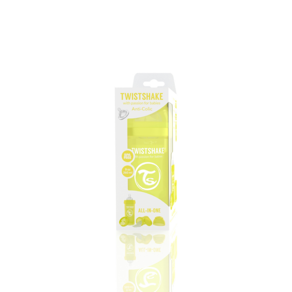 Twistshake Anti-Colic lutipudel 260ml, Kollane - Image 4