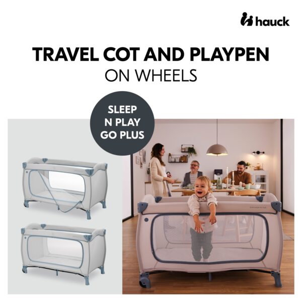 Hauck reisivoodi Sleep N Play Go Plus, Dusty Blue - Image 3