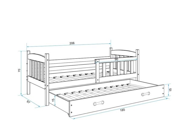 Lastevoodi Kacper lisavoodiga 90x200, valge - Image 6