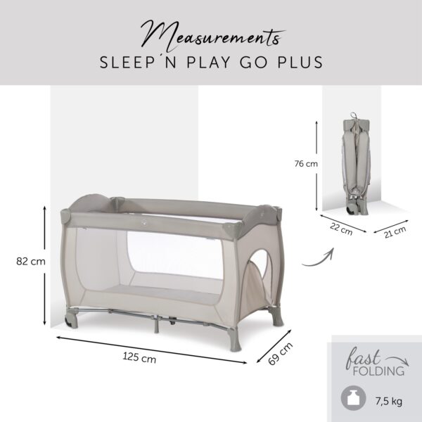 Hauck reisivoodi Sleep N Play Go Plus, Beige - Image 10