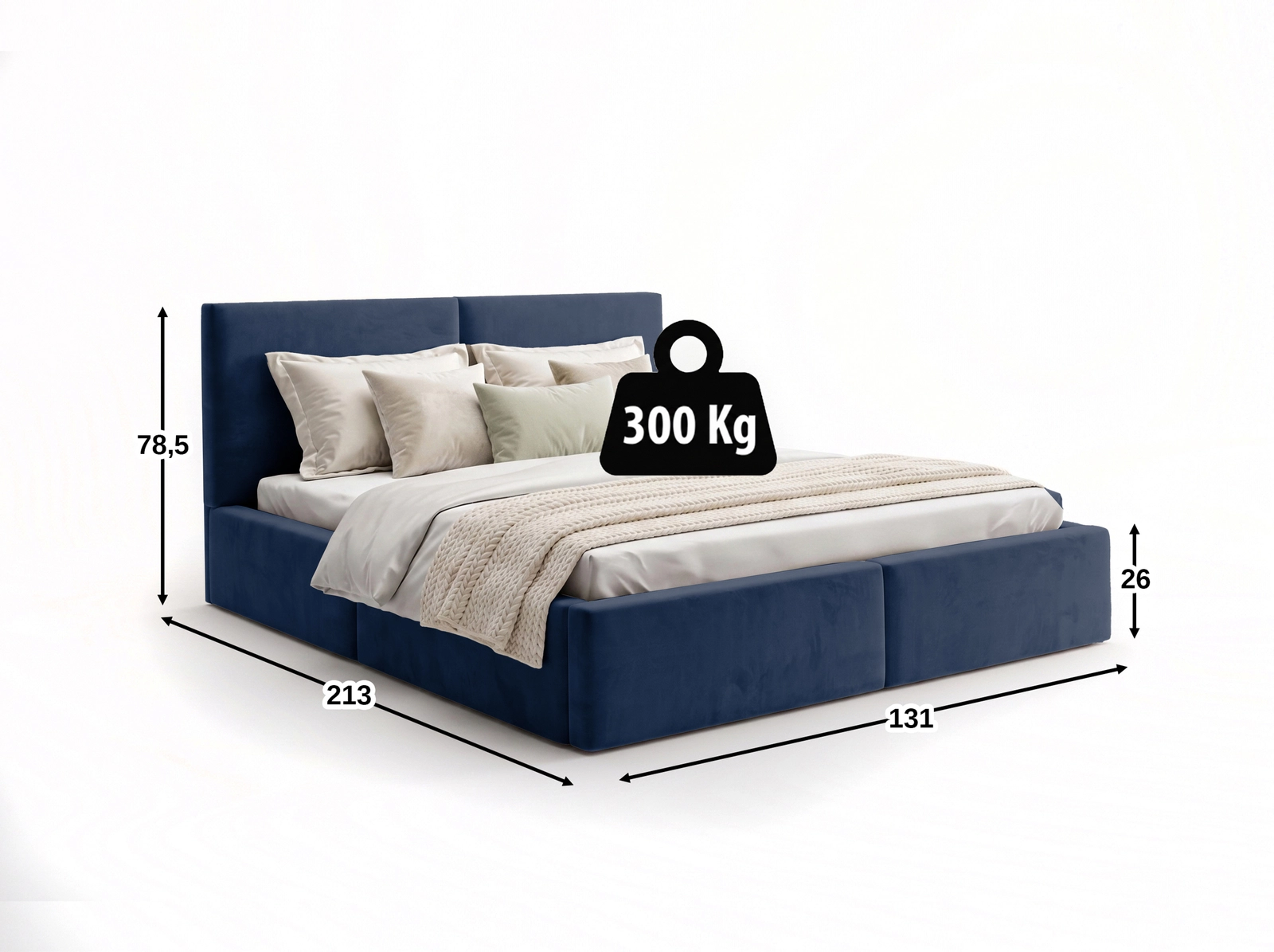 Pesukastiga voodid Hilton 120x200, Sinine - Pilt 8