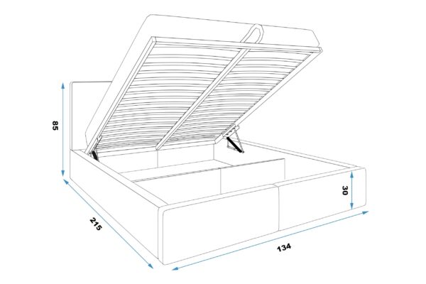 Pesukastiga voodid Hilton 120x200, Roheline — изображение 5