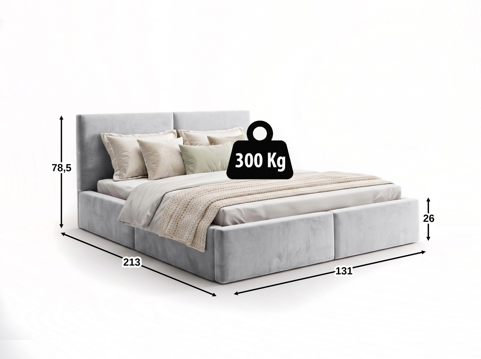 Pesukastiga voodid Hilton 120x200, Hall - Pilt 8