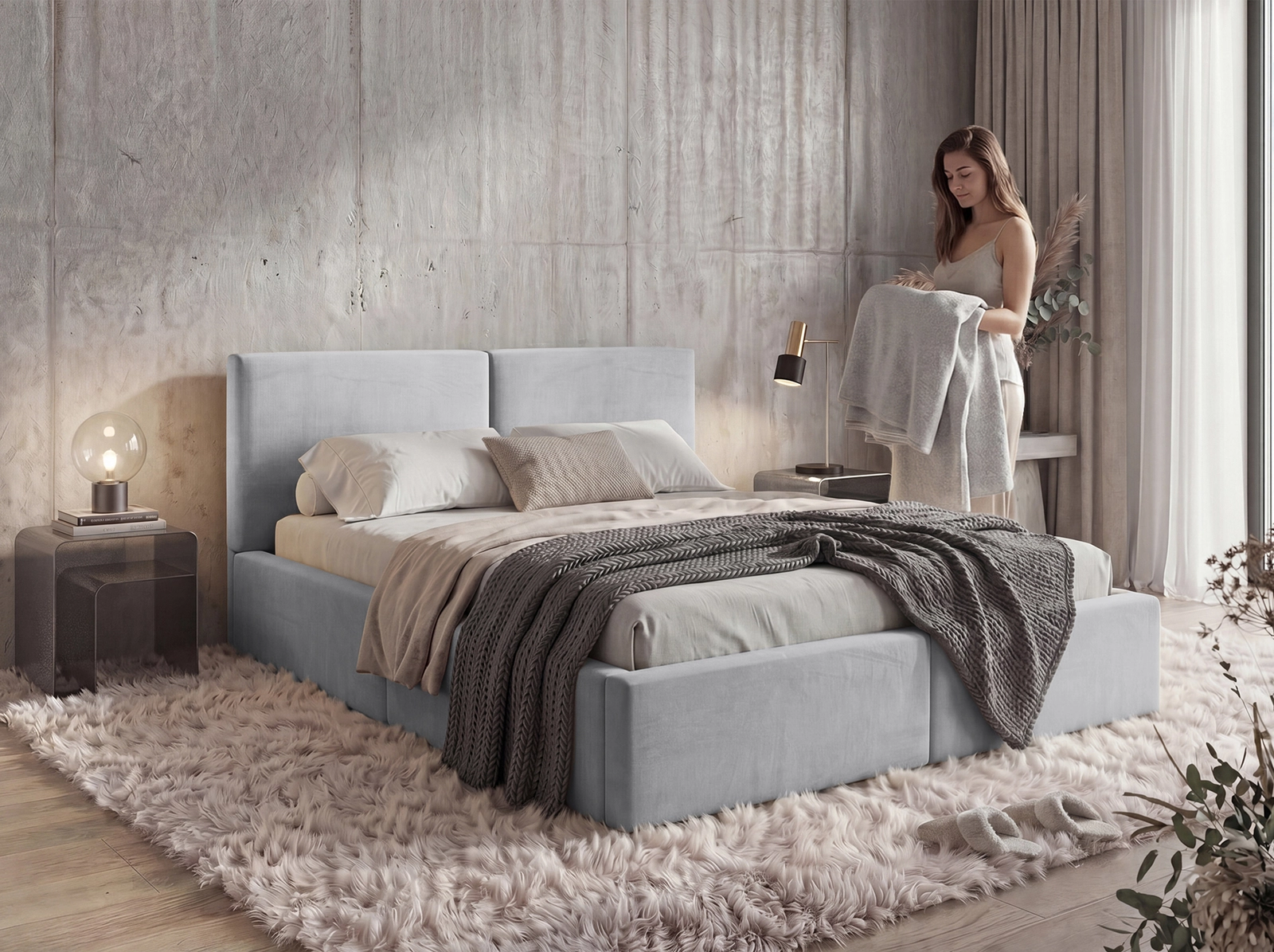 Pesukastiga voodid Hilton 120x200, Hall - Pilt 4