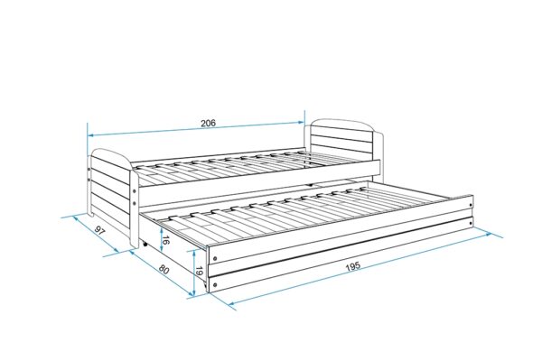 Lastevoodi LILI lisavoodiga 90x200 valge — изображение 7