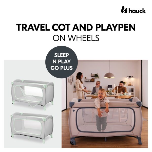 Hauck reisivoodi Sleep N Play Go Plus, Dusty Mint - Image 3