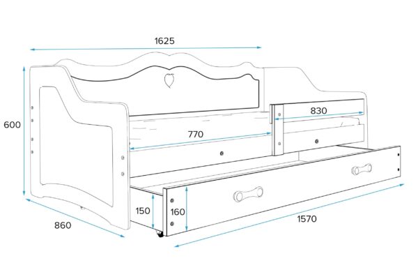 Lastevoodi Julia 80x160, valge-64210