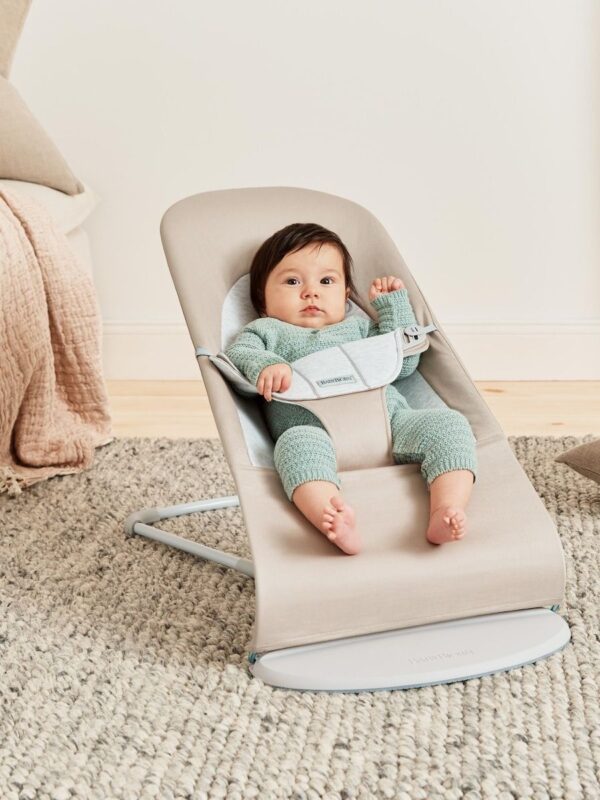 Babybjörn Balance Soft lamamistool, Beige-Grey Woven Jersey - Image 2