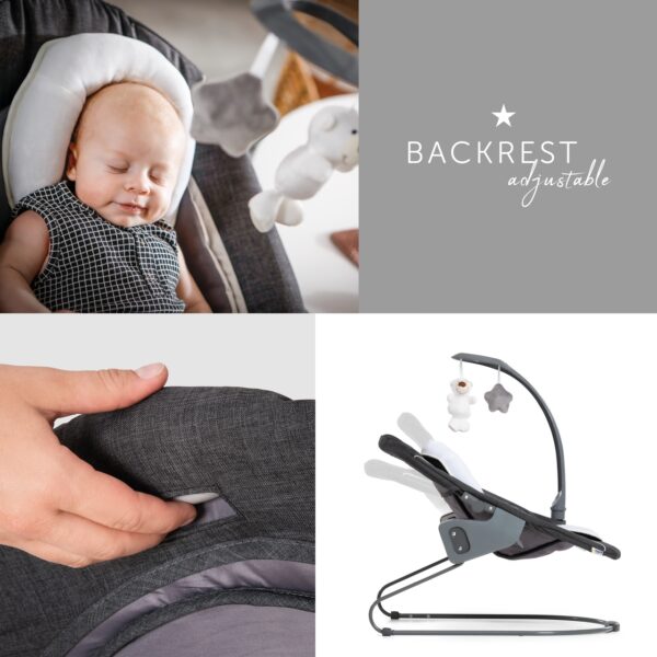 Hauck Alpha+ lamamistool Bouncer Deluxe 2in1, Melange Grey — изображение 14