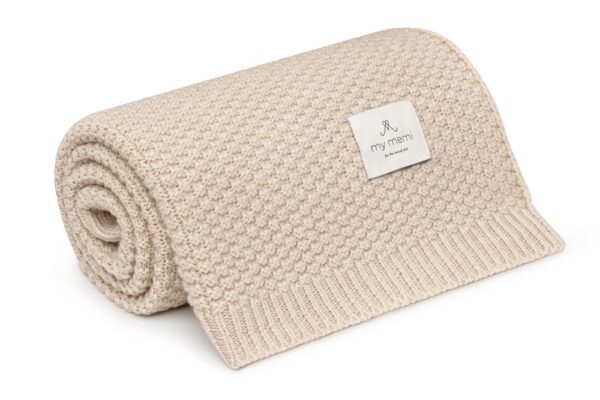 MEMI meriinovillane kootud tekk beebile, warm beige