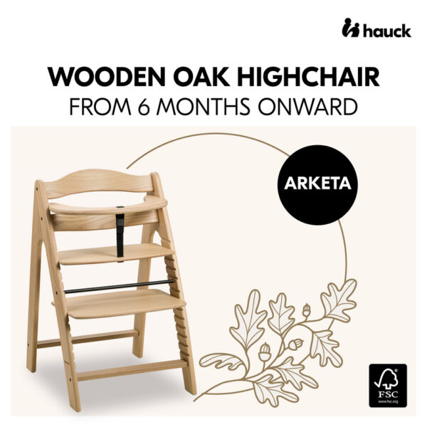 Hauck Arketa söögitool, Naturaalne tamm — изображение 3