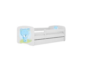 Lastevoodi Blue Teddy Bear voodikastiga 80×160
