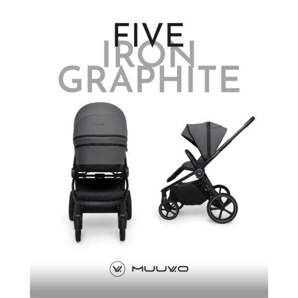Muuvo Five jalutuskäru 2in1, Iron Graphite - Image 2