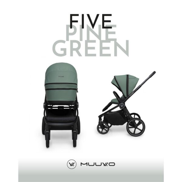 Muuvo Five jalutuskäru 2in1, Pine Green - Image 2