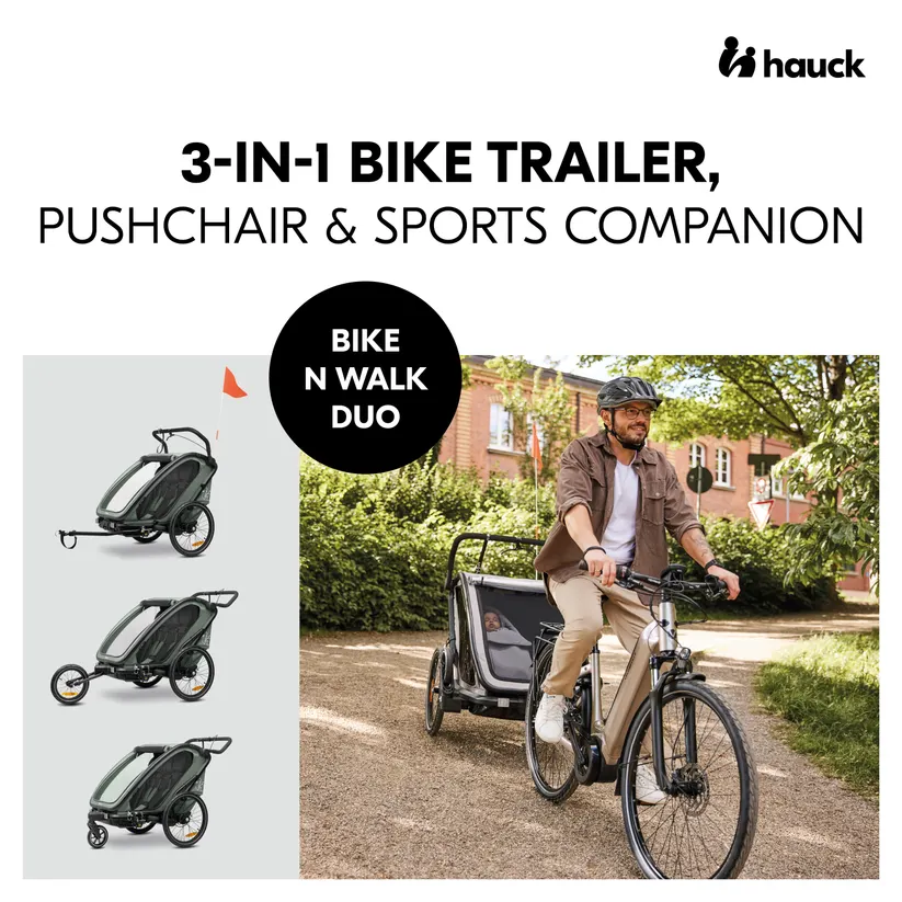 Hauck Bike N Walk Duo jalgrattahaagis 3in1, Dark Green - Image 2