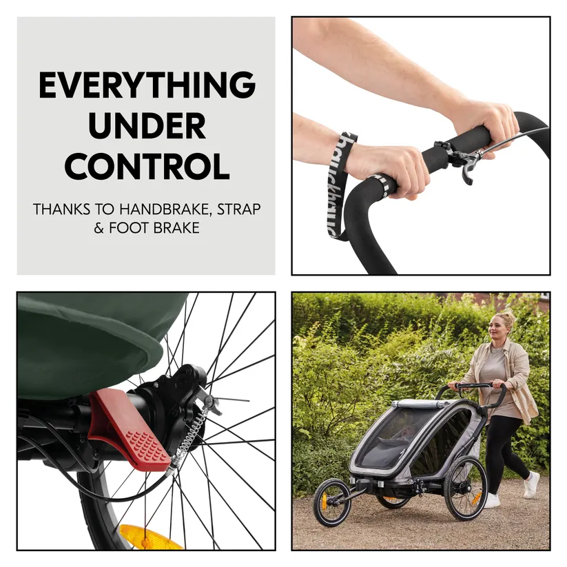 Hauck Bike N Walk Duo jalgrattahaagis 3in1, Dark Green - Image 11