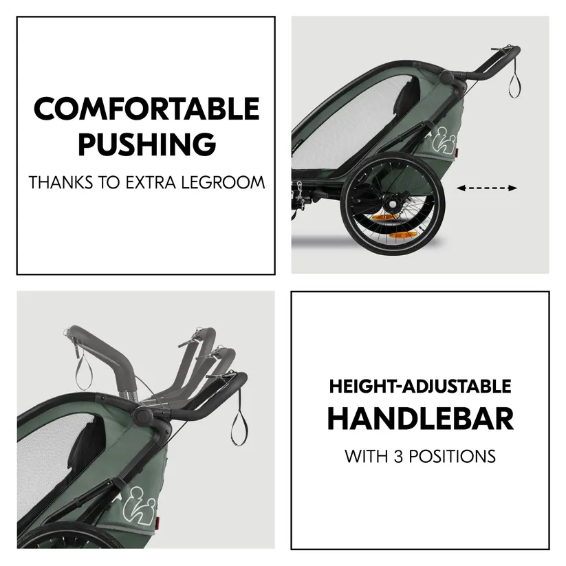 Hauck Bike N Walk Duo jalgrattahaagis 3in1, Dark Green - Image 7