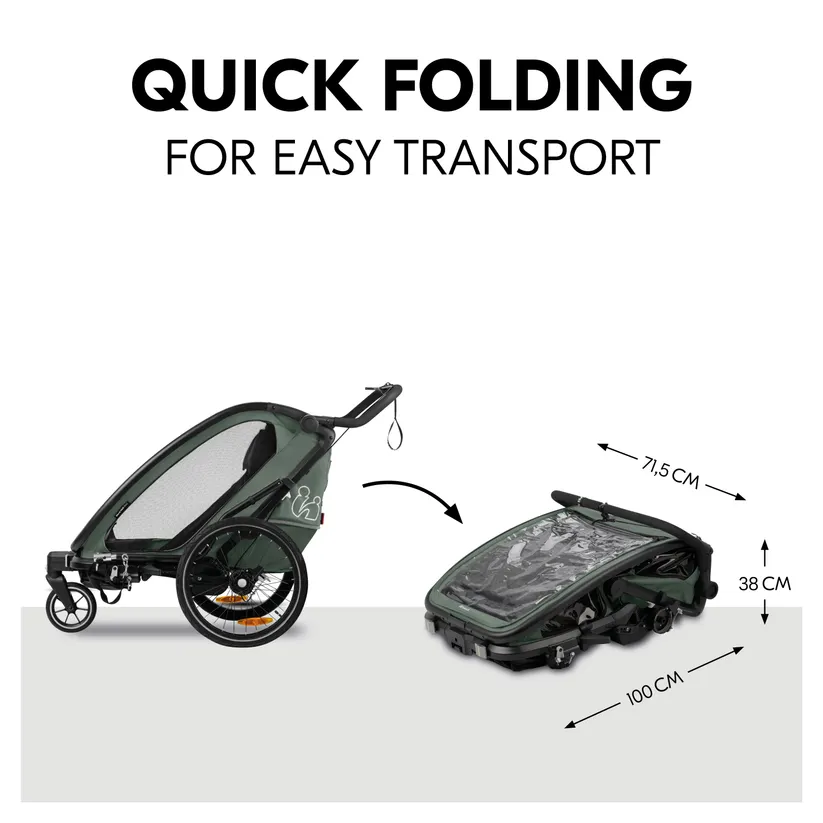 Hauck Bike N Walk Duo jalgrattahaagis 3in1, Dark Green - Image 10