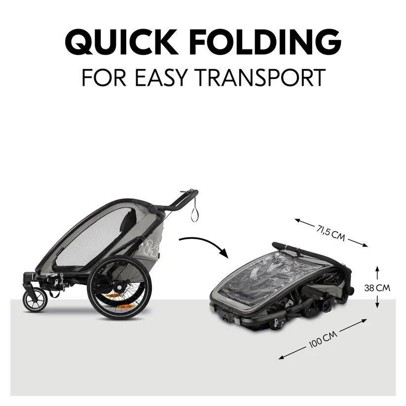 Hauck Bike N Walk Duo jalgrattahaagis 3in1, Light Grey - Image 10