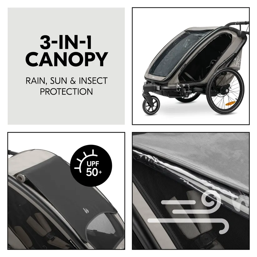 Hauck Bike N Walk Duo jalgrattahaagis 3in1, Light Grey - Image 8