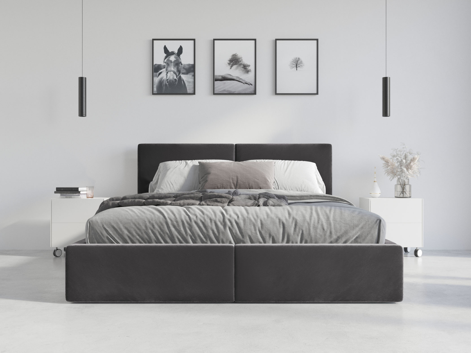 Pesukastiga voodid Hilton 160x200, Grafiit - Image 2