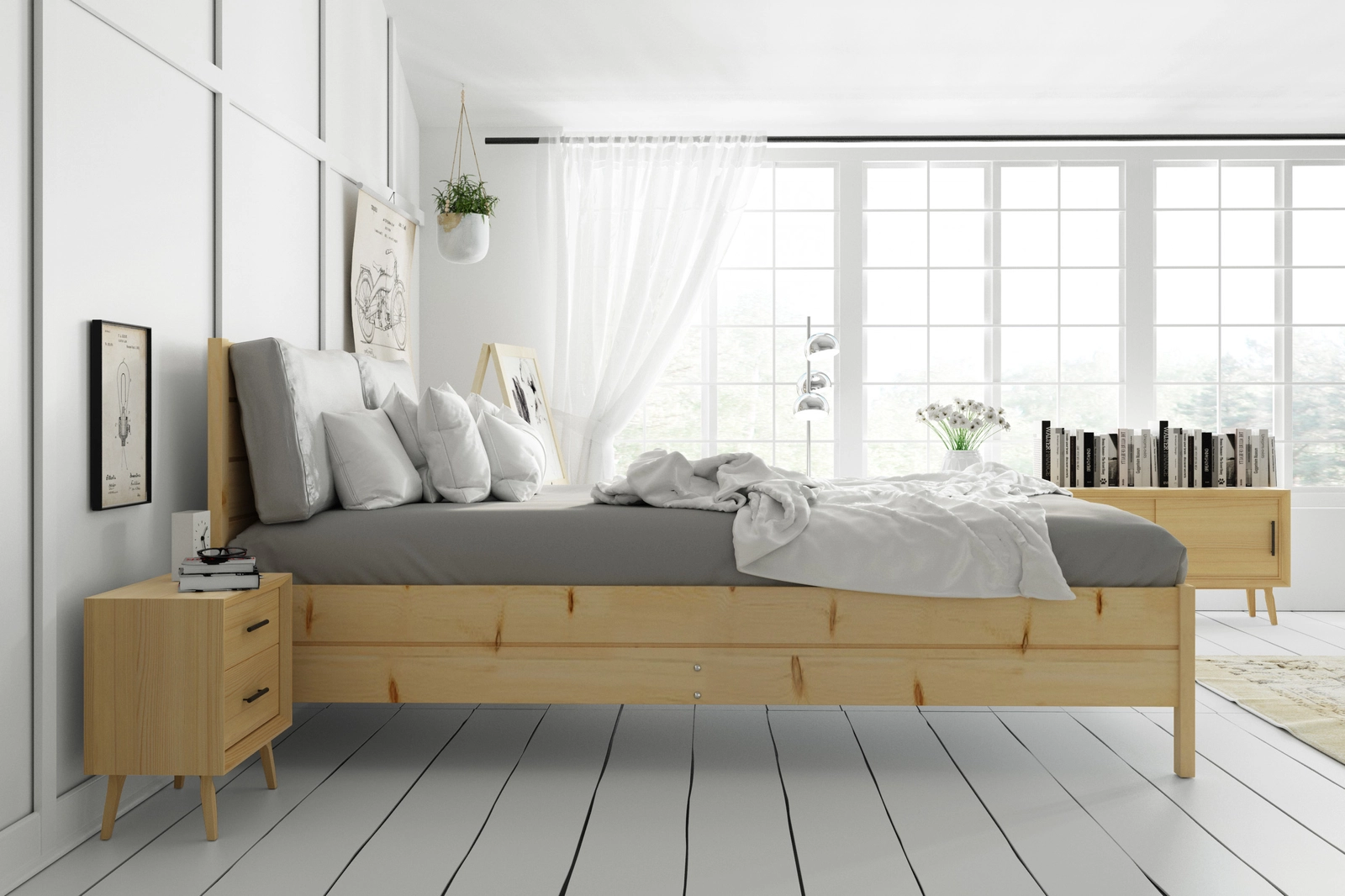 Continental voodi 180×200 panipaigaga, natural - Image 3