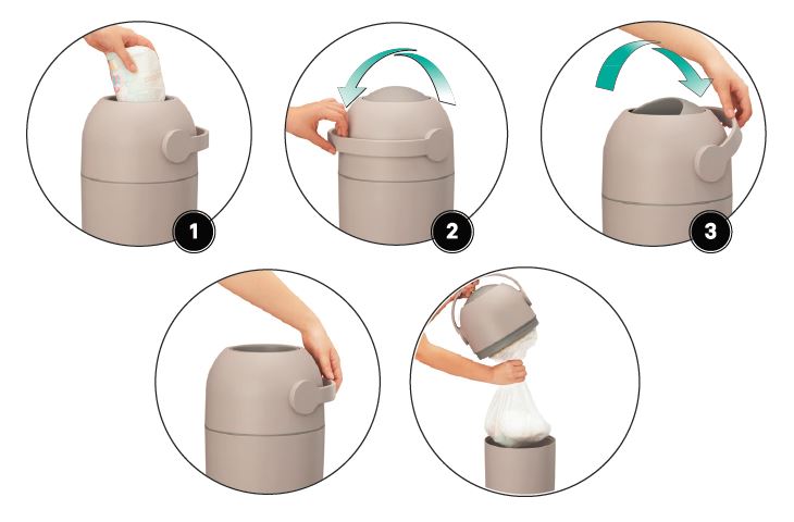 We-Too teleskoopiline mähkmekonteiner Slim, Oatmeal — изображение 4