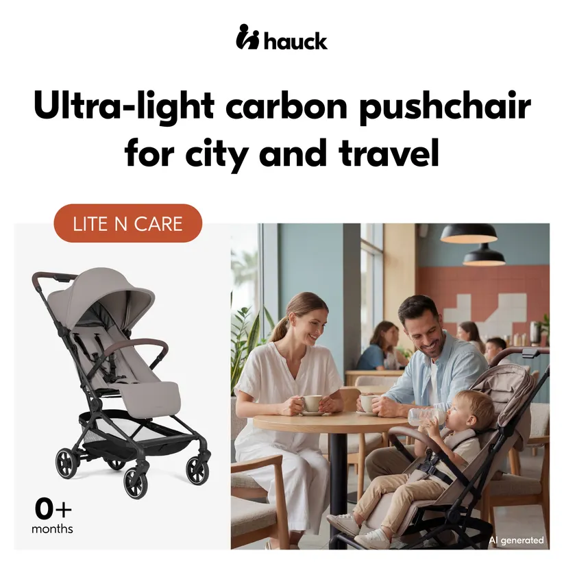 Hauck Lite N Care kergkäru, Sandy Taupe - Image 2