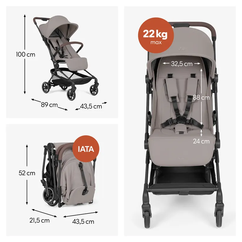 Hauck Lite N Care kergkäru, Sandy Taupe - Image 9