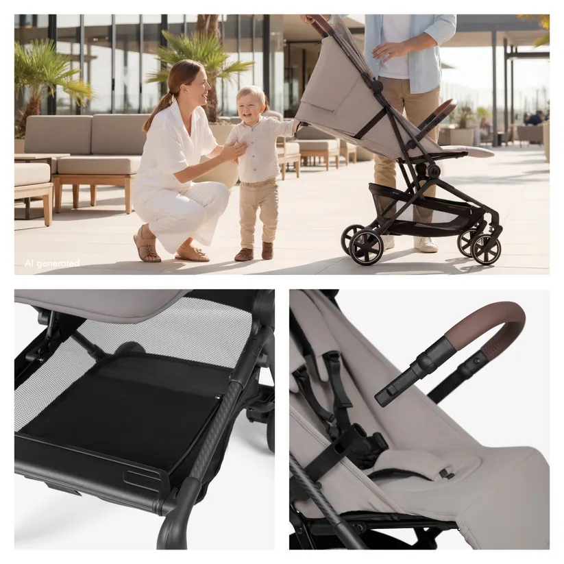 Hauck Lite N Care kergkäru, Sandy Taupe - Image 4