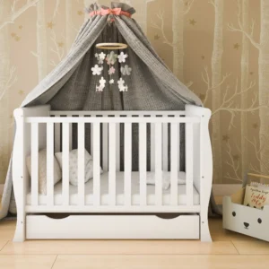 Beebivoodi Romantika 60×120 voodikastiga, valge