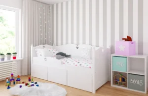 Lastevoodi BellaMia 90x200 kolme sahtliga, valge