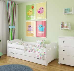 Lastevoodi Laura 80x180 voodikastiga, valge