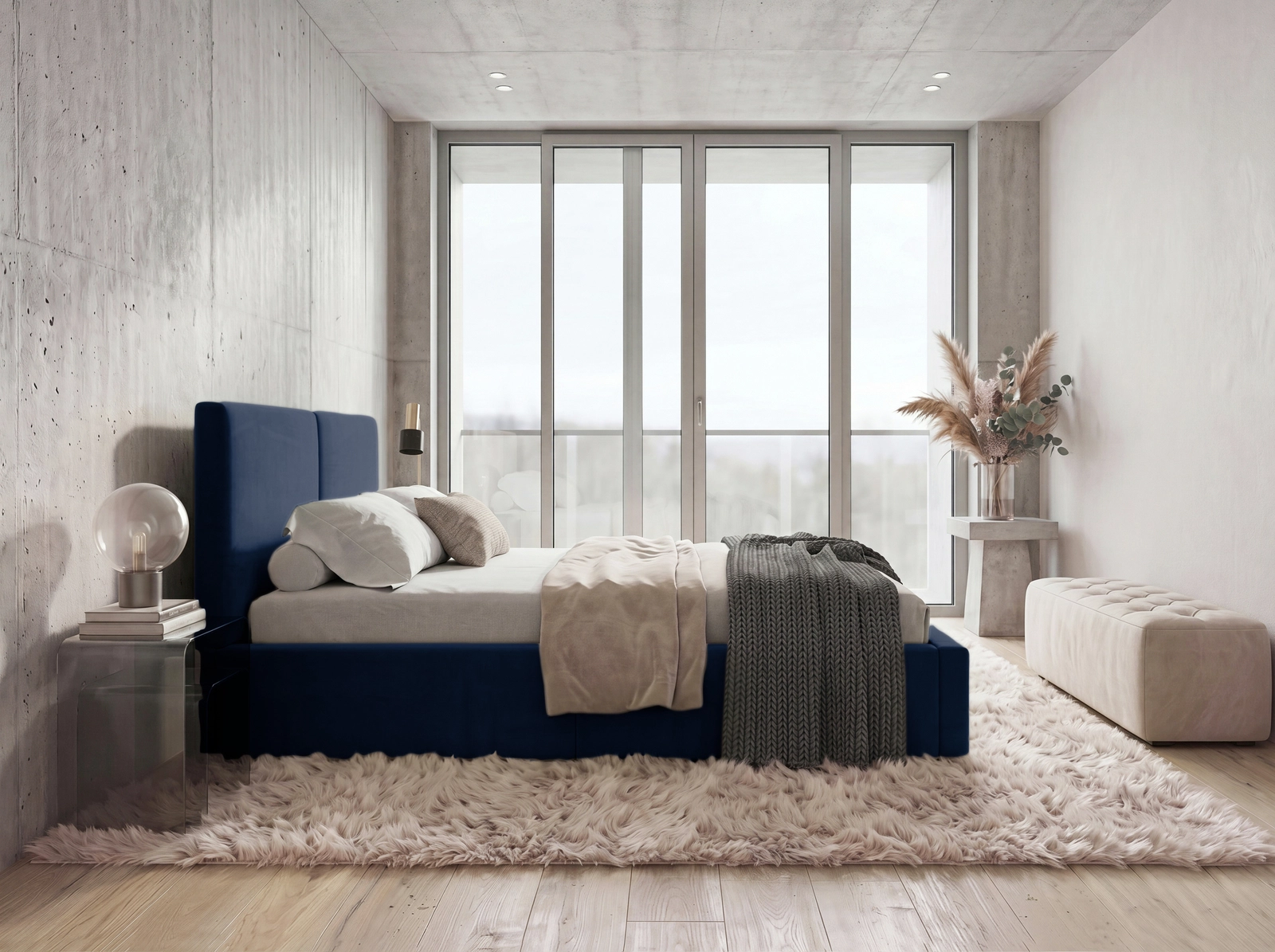 Pesukastiga voodid Hilton 120x200, Sinine - Pilt 3