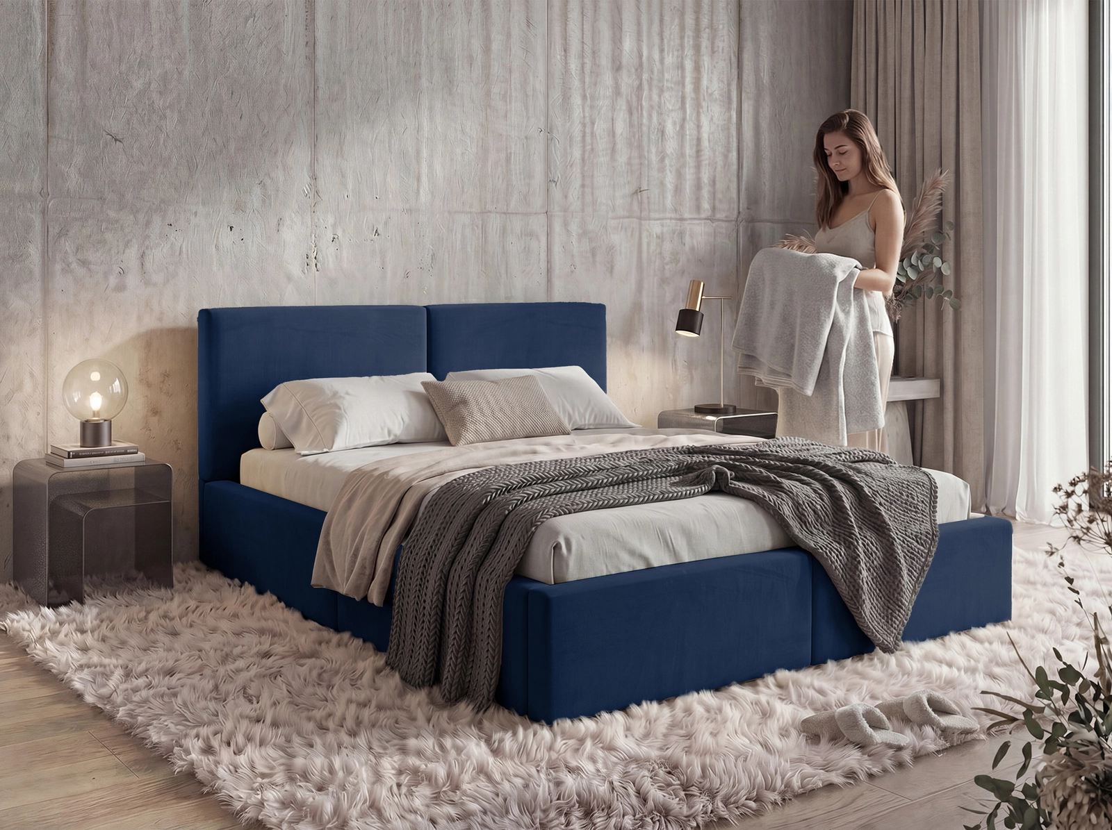 Pesukastiga voodid Hilton 120x200, Sinine - Pilt 4