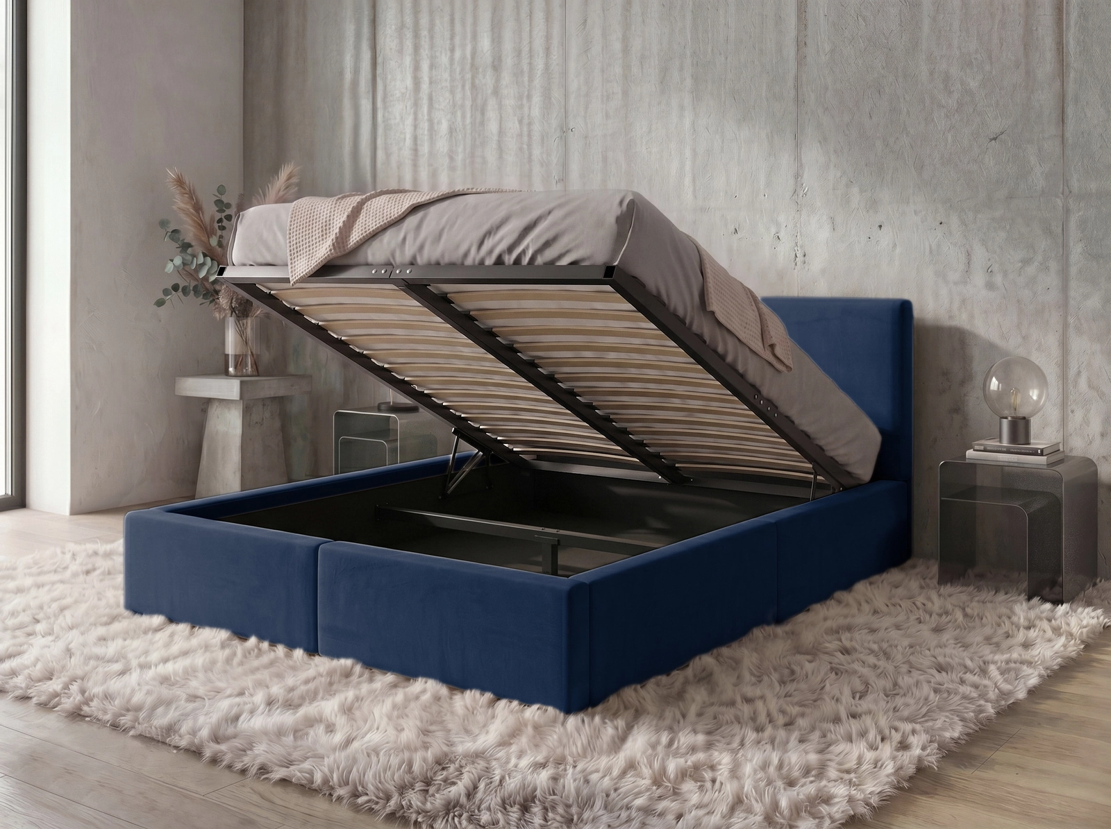 Pesukastiga voodid Hilton 120x200, Sinine - Pilt 6